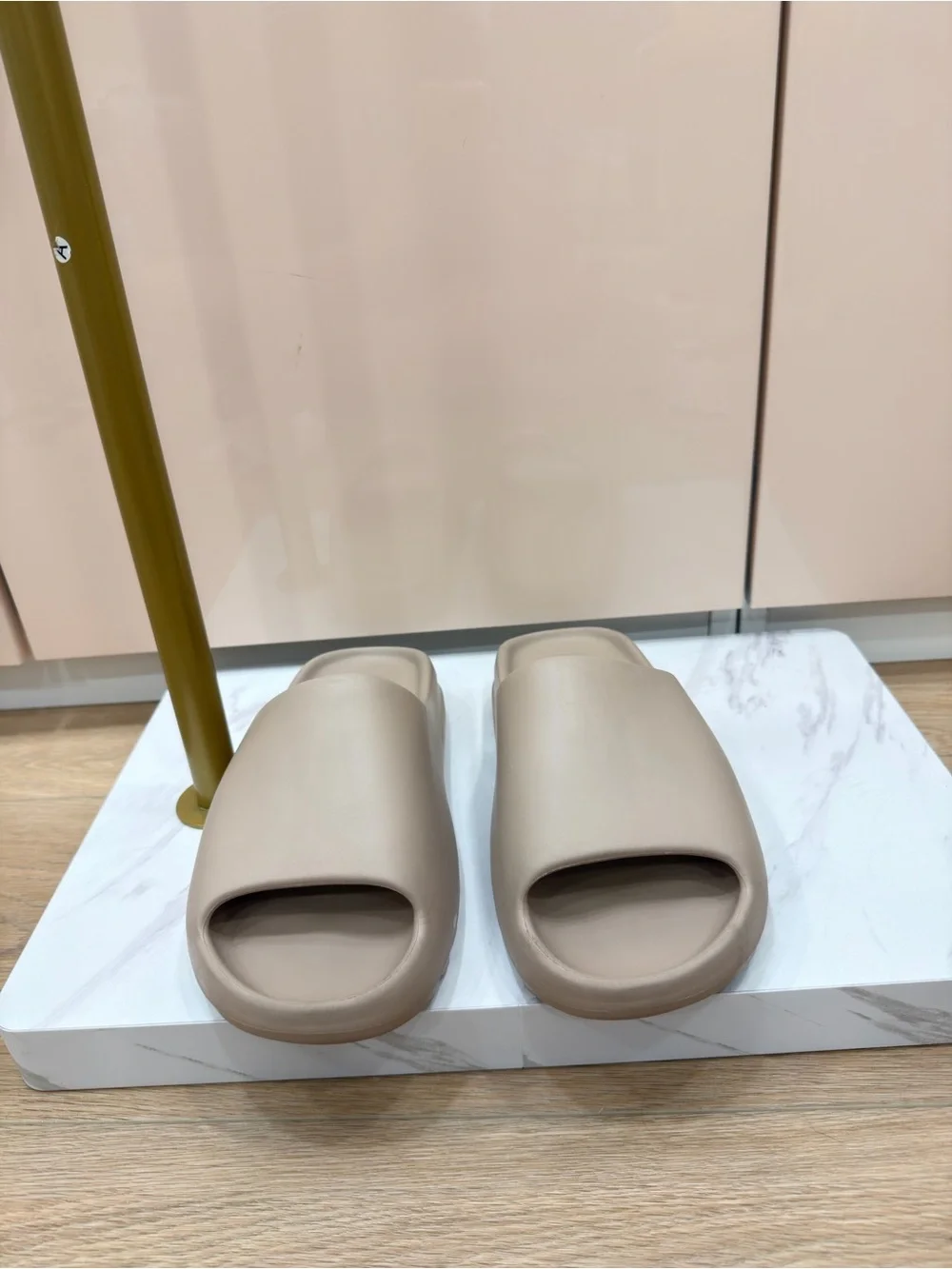 Yeezy Slide Sandals in Beige